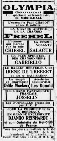 Press Petite Gironde 31 oct 1940 Django Olympia Gaumont.JPG