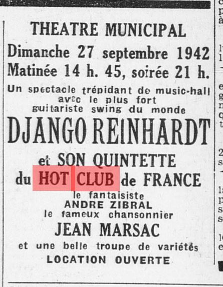 Press L'éclair 27 SEP 1942 Concert Django.JPG